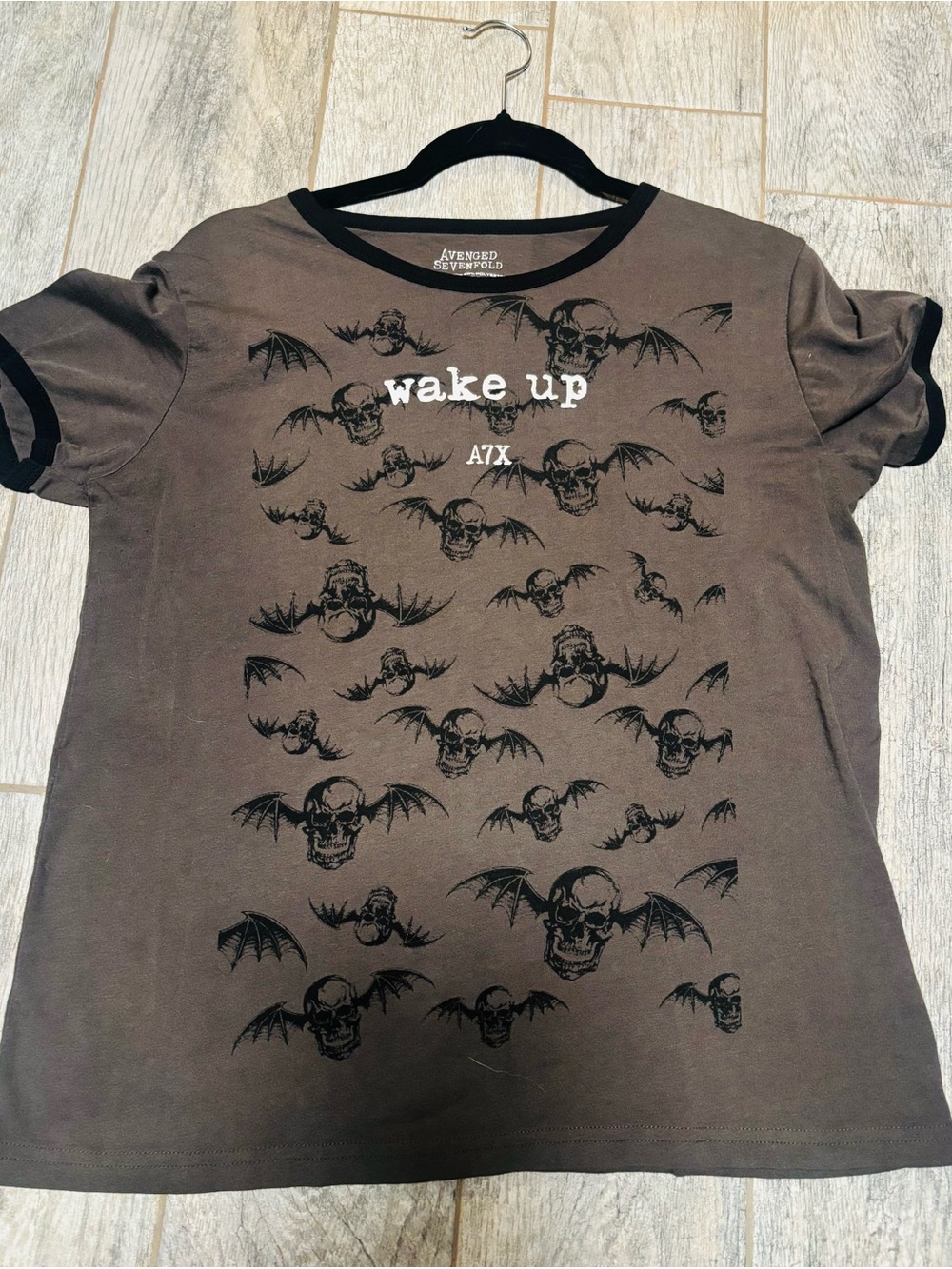 Avenged Sevenfold 'Wake Up' Olive Green Graphic Unisex Tee